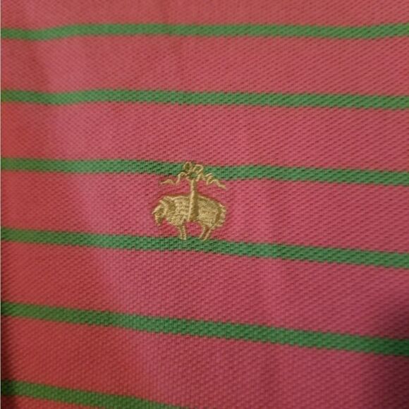 Brooks Brothers Pink Green Stripe Polo M - Picture 4 of 9
